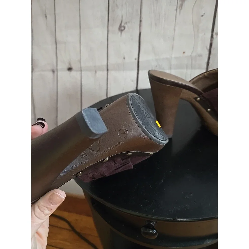 VTG L.e.i. Mule Heel 90's Y2K Brown Heels Mules Kiltie Flap Sz 7 Preppy TWEE NWT